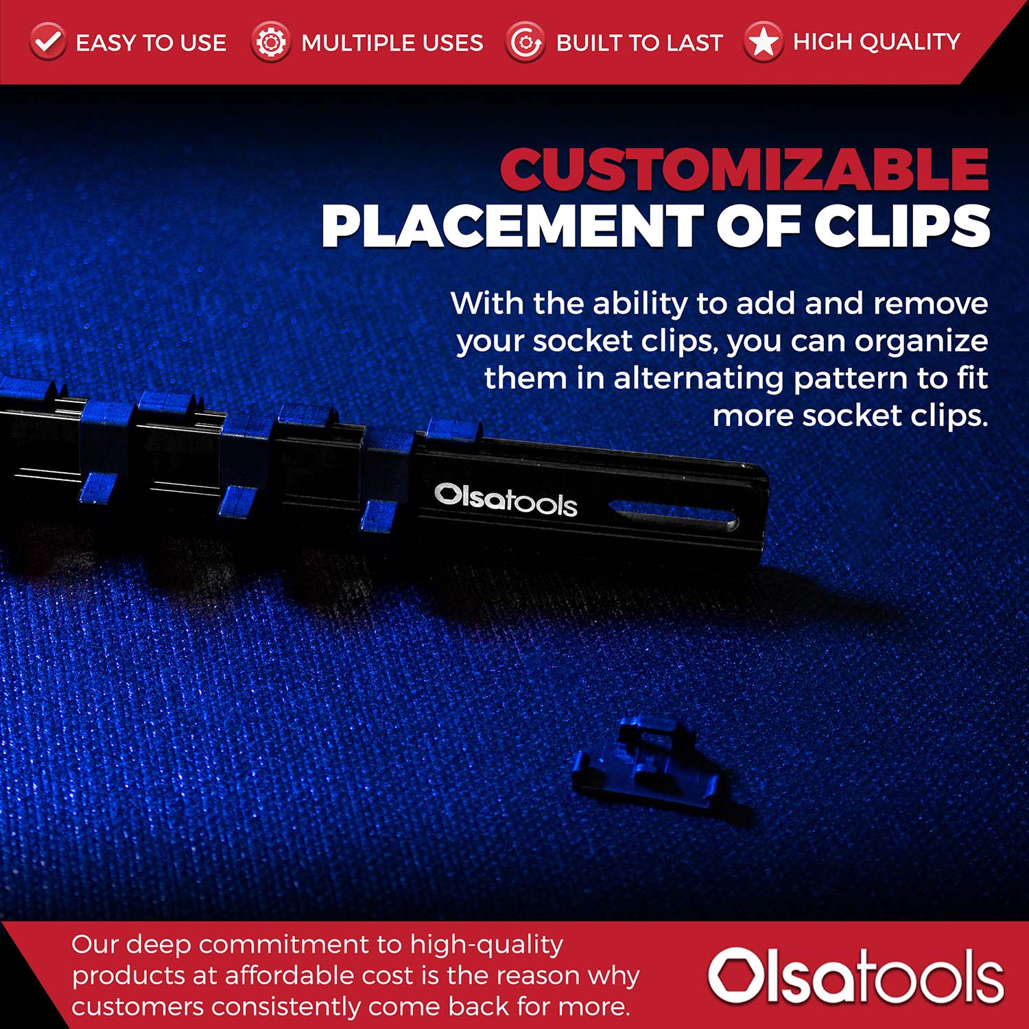 Aluminum Socket Organizer Rails with Locking End Caps