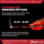 Extendable Indexing Pry Bar | Adjustable Length From 13.3-18.5 Inches