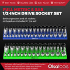 3-Row Magnetic Socket Holder + Chrome and Impact Sockets