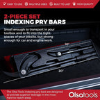 Indexing Pry Bar Set (2pc) | Heavy Duty 10" and 20" Long Pry Bars