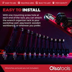 Wall Mount Wrench Organizer With Rotating Clips