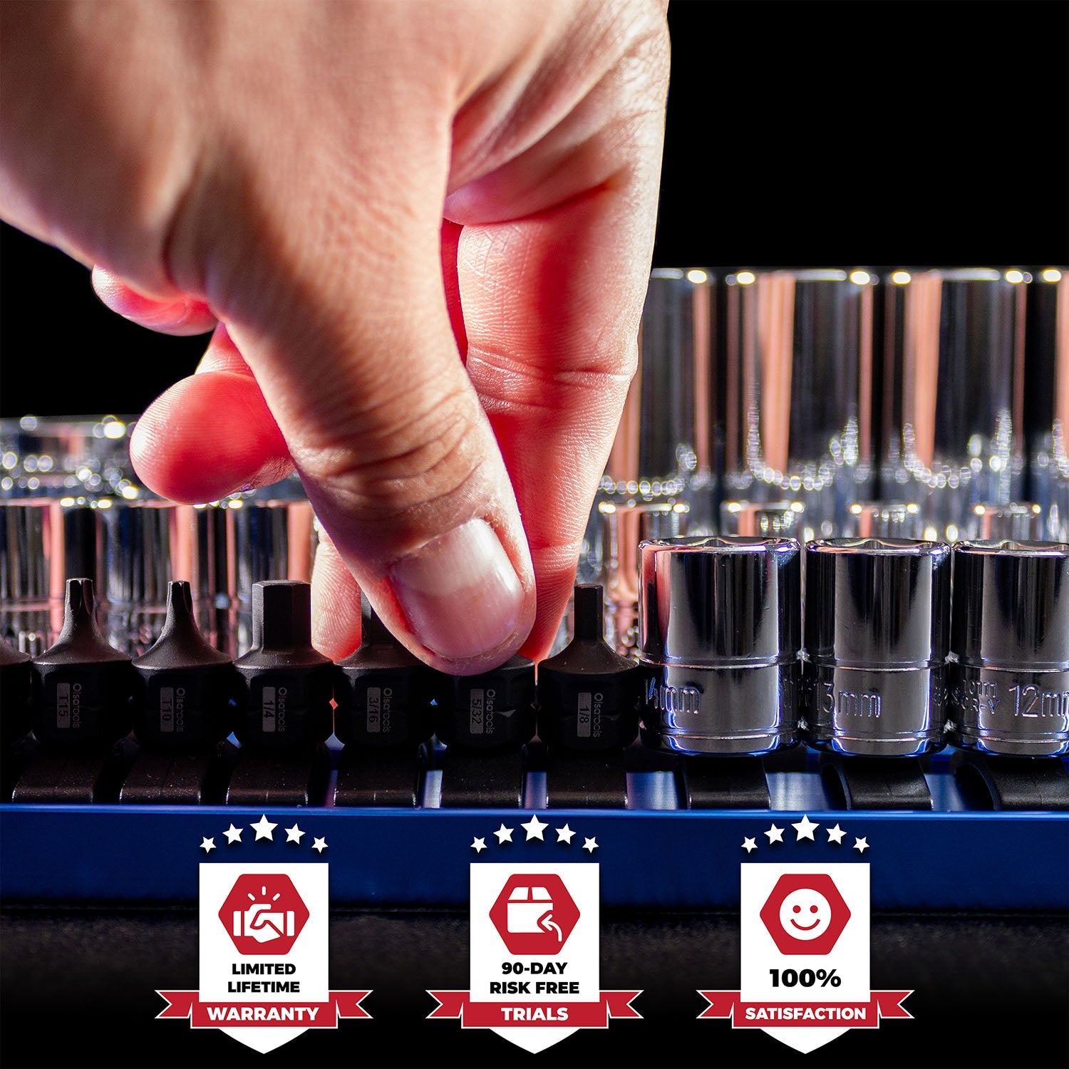 90-Slot Portable Aluminum Socket Tray