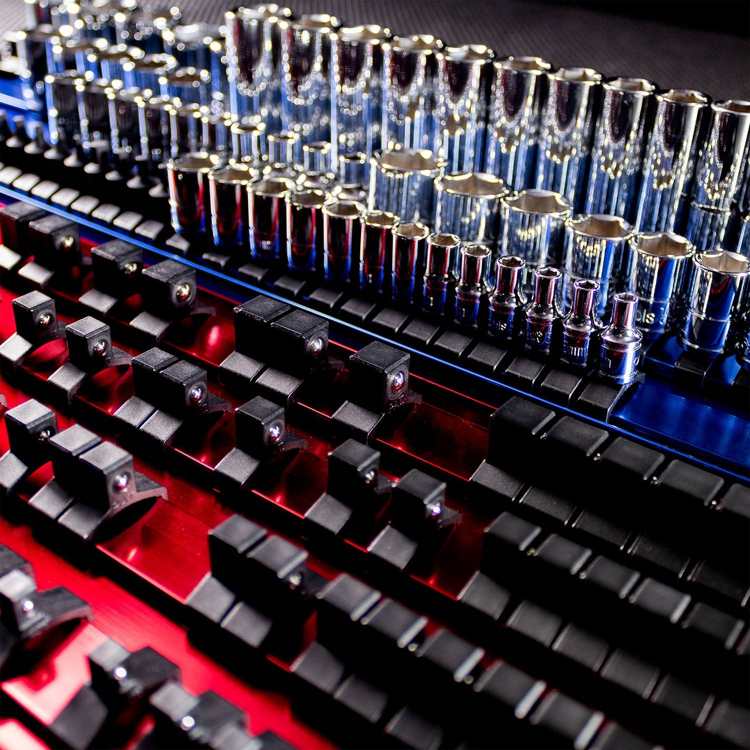 90-Slot Portable Aluminum Socket Tray