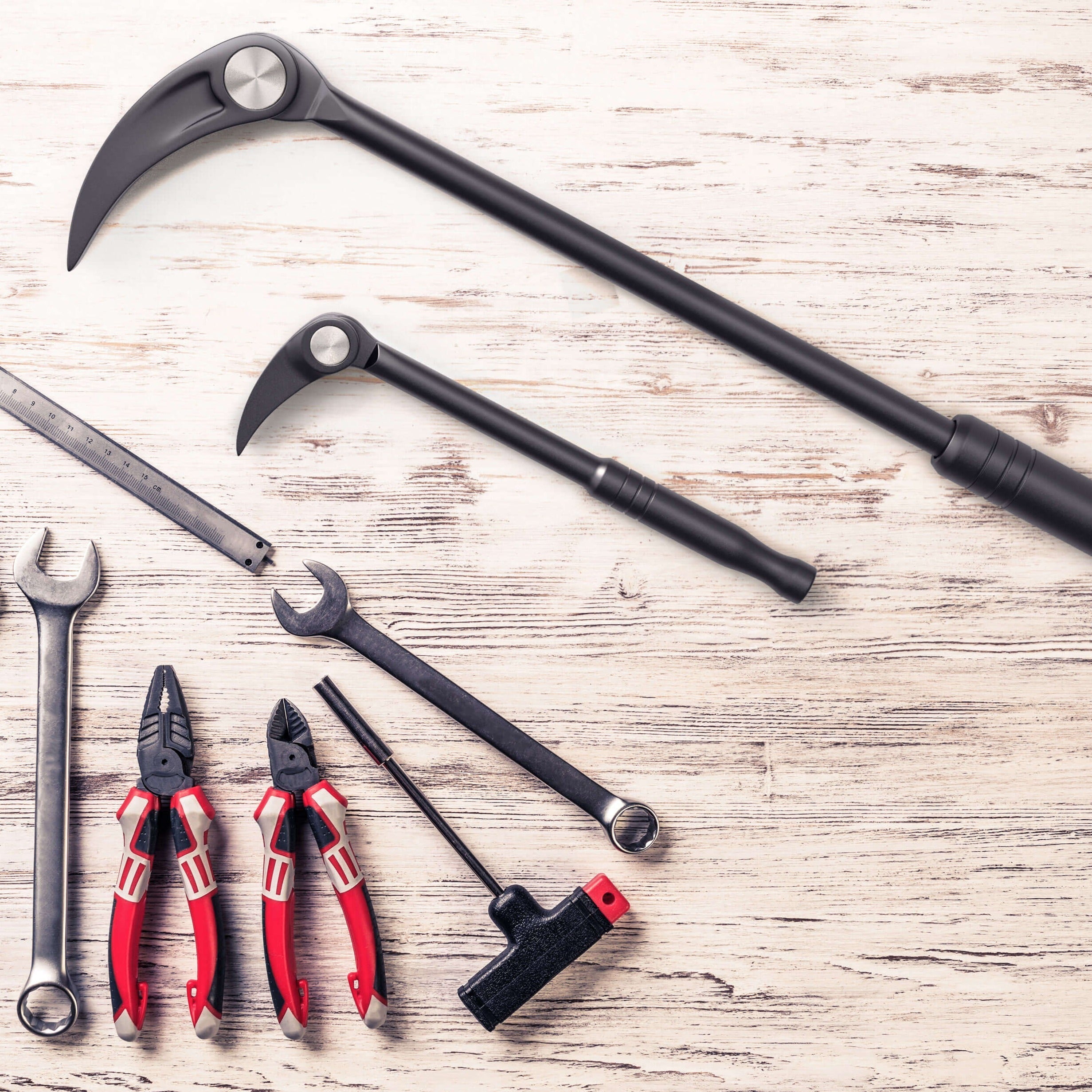 Indexing Pry Bar Set (2pc) | Heavy Duty 10" and 20" Long Pry Bars