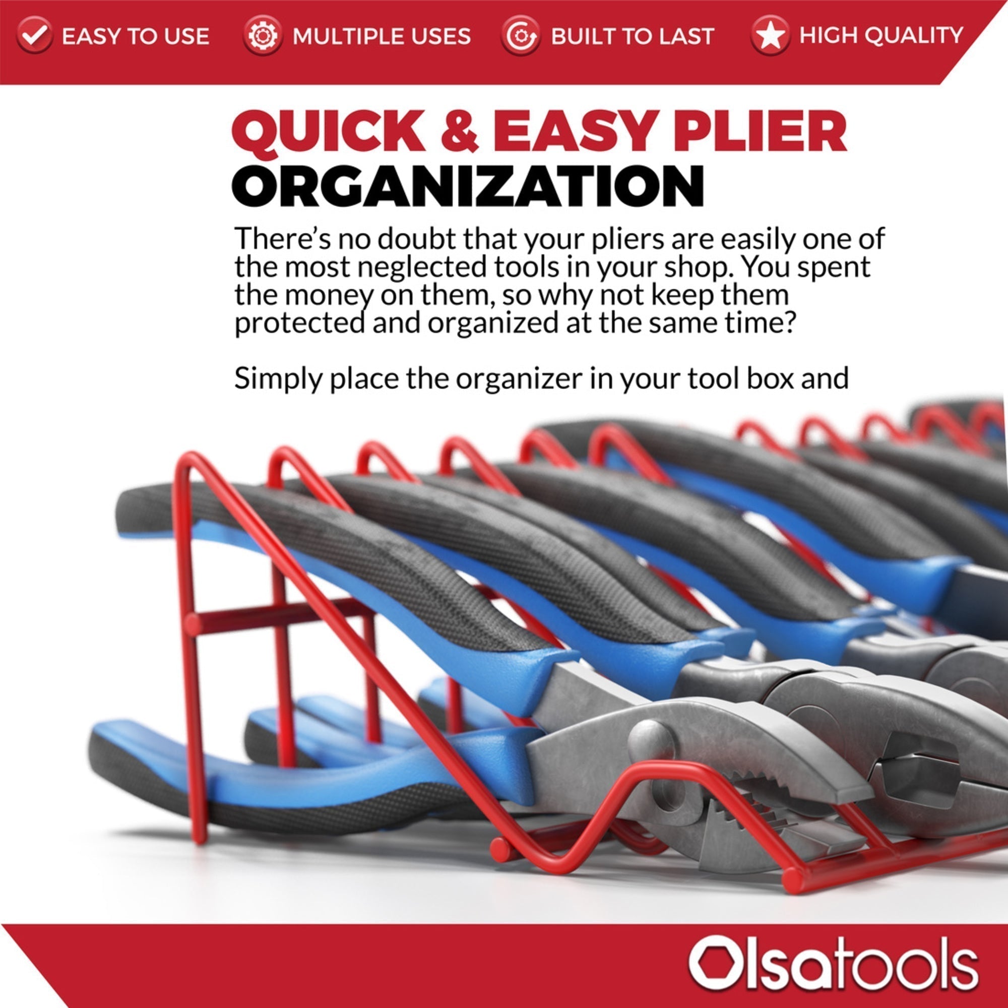 Plier Organizer Rack For Tool Box Drawer