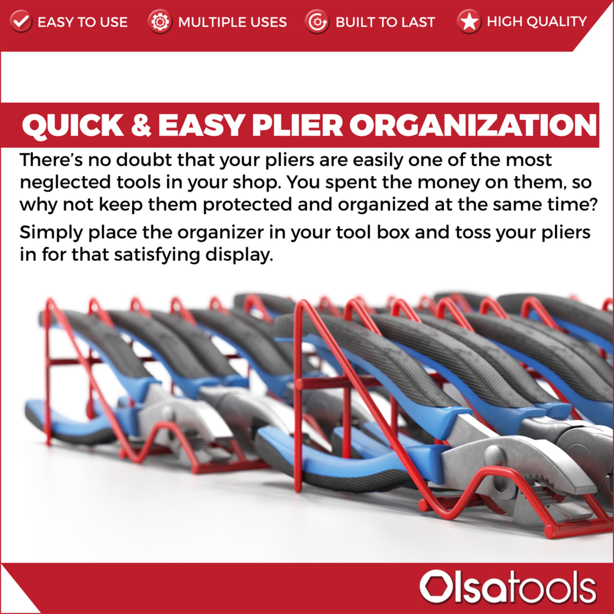 Plier Organizer Rack For Tool Box Drawer