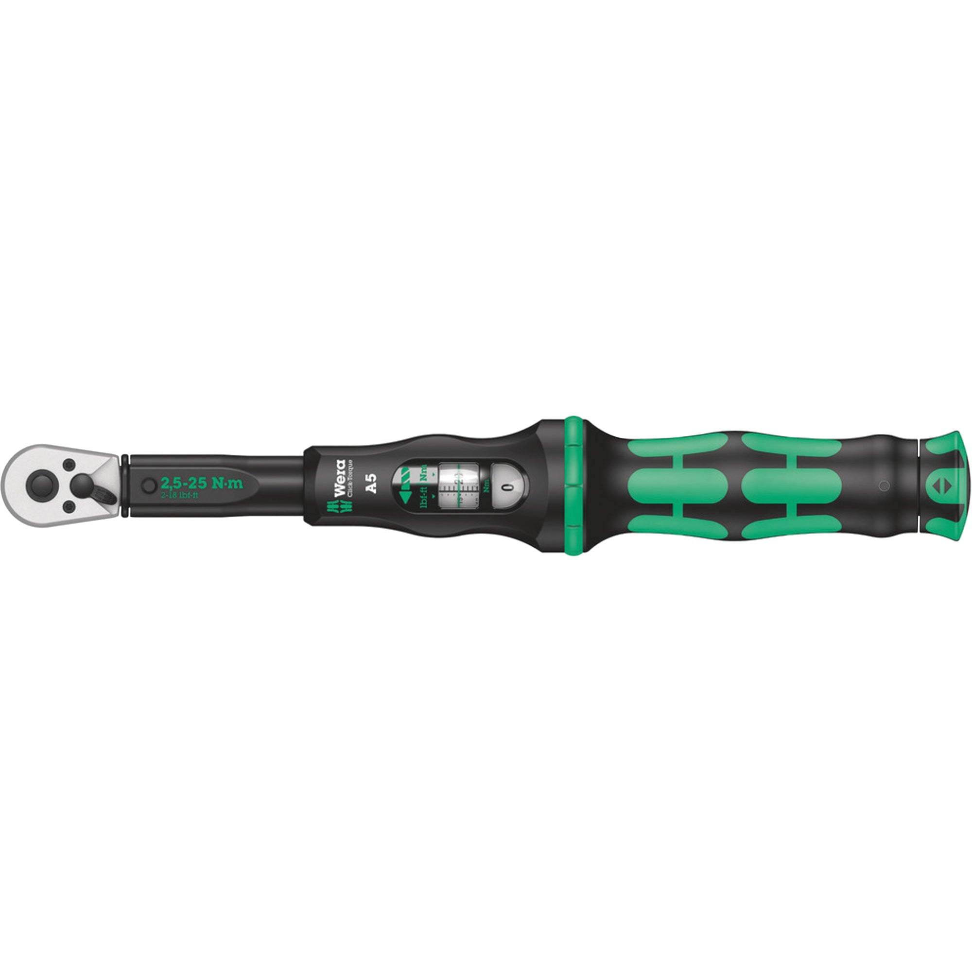 Click-Torque A 5 Torque Wrench with Reversible Ratchet, Click, 1/4" Square Drive, 2.5 - 25 Nm